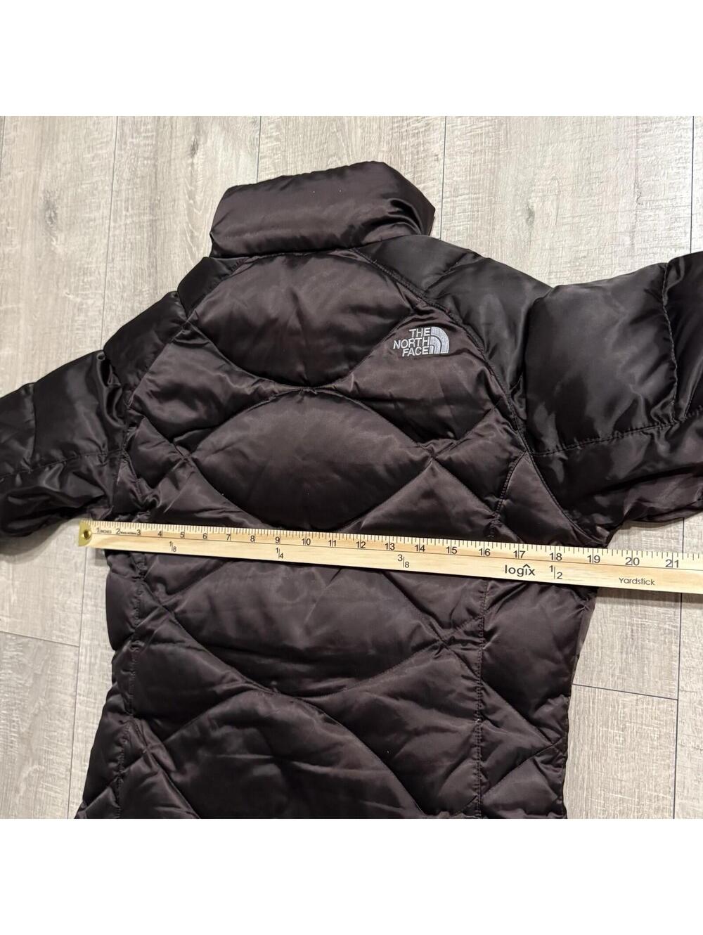 The North Face 550 Puffer Jacket Dark Brown Quilted Goose Down Women’s Small - Picture 8 of 12